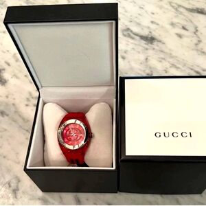 Gucci red sync watch